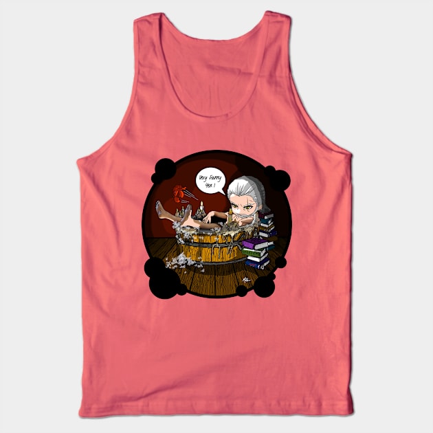 Geralt in Hot Tub (TW3) Tank Top by KnavishApparel